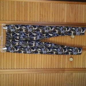 Legging Army Black Gold White Reindeer Christmas Print Leggings Plus Size 14-20